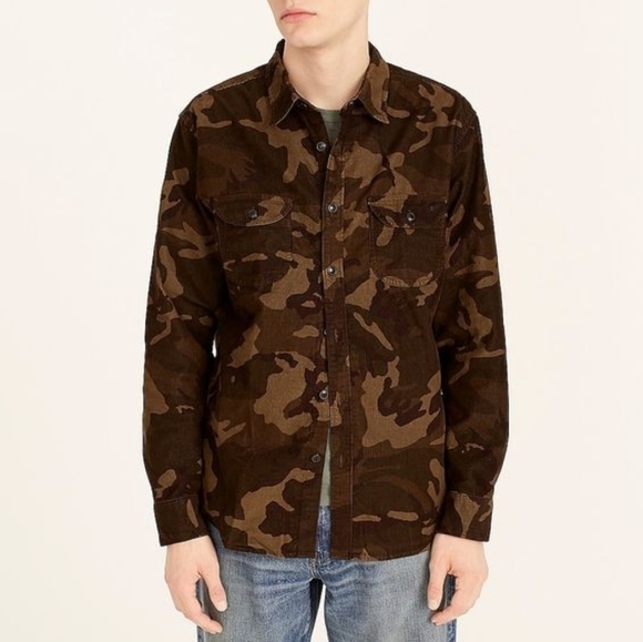 J. CREW Camo Corduroy Workshirt - Picture 2 of 8